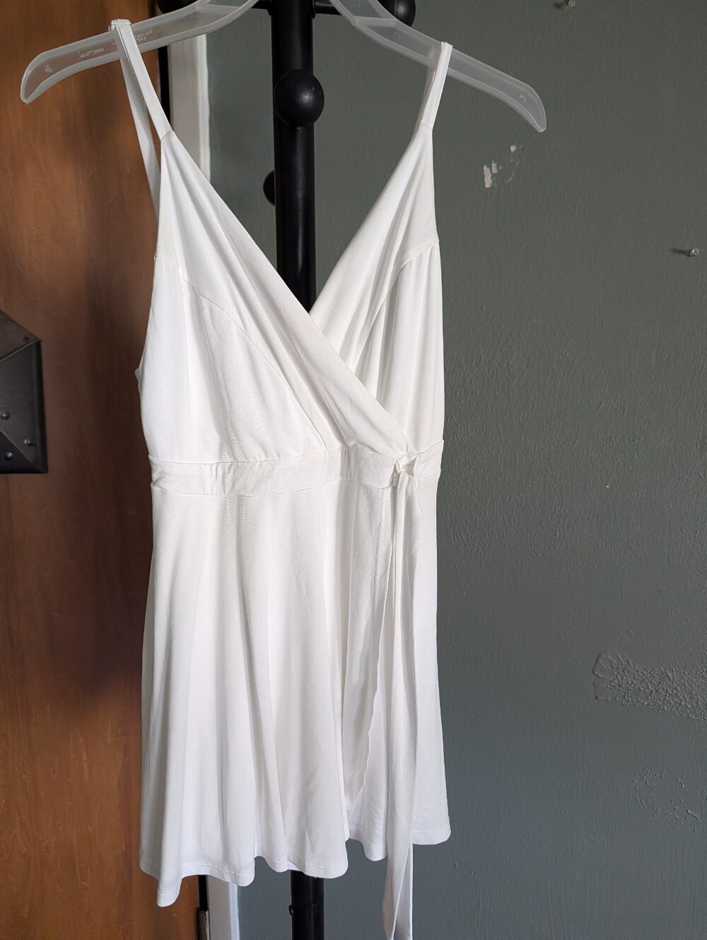 Woman's White Wrap-Front Romper